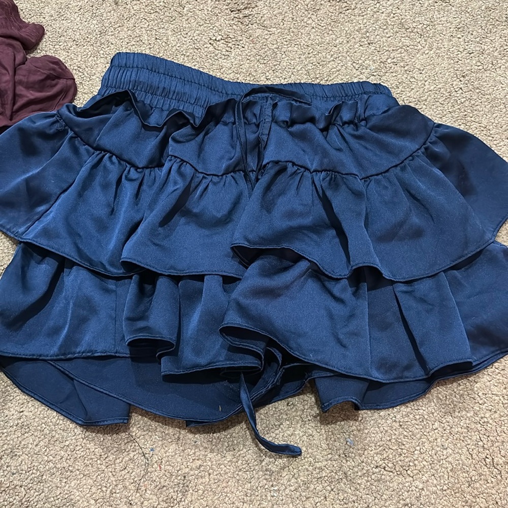 Navy Ruffle Skirt